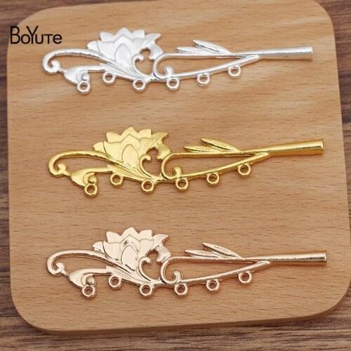 BoYuTe (20 Pieces/Lot) 82*21MM Alloy Flower Materials DIY Jewelry Accessories for Ancient Palace Headdress Making