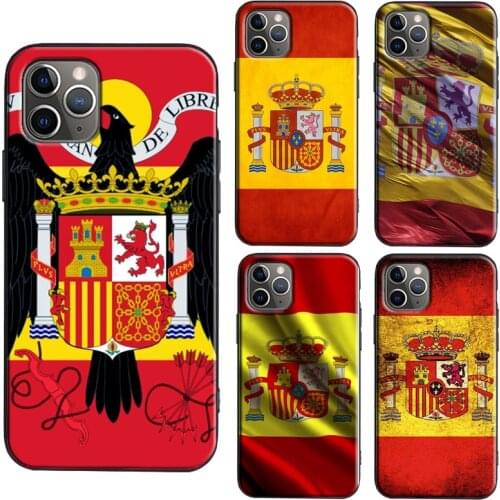 Spain Spanish Flag TPU Case For iPhone X XR XS Max SE 2020 6S 7 8 Plus 11 Pro Max 12 Pro Max mini Coque