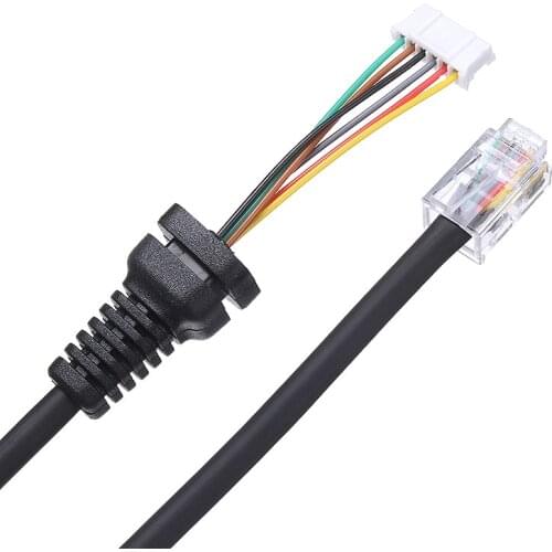 1pc Black Mic Cable 65cm Plastic Microphone Cable Cord Fit For Yaesu MH-36B6J FT-100 FT-100D FT-90R FT-2600M FT-3000M