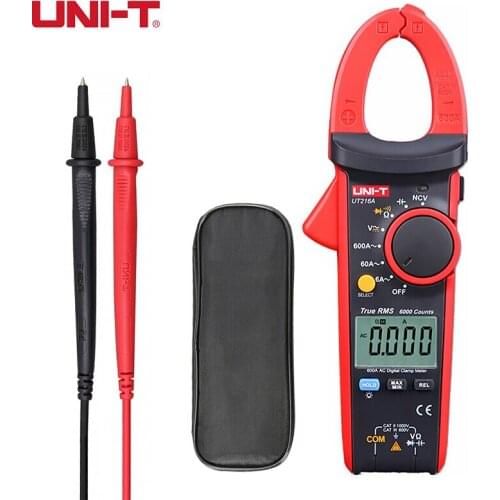 UNI-T True RMS Digital Clamp Meter UT216A UT216B UT216C UT216D 600A MAX/MIN/Relative Modes NCV Flashlight VFC Inrush Current