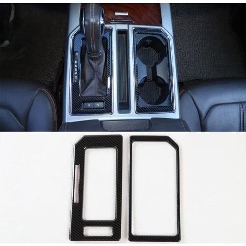 For Ford F150 2016 Up Car Gear Shift Panel Frame Trim Stickers ABS Interior Auto Styling