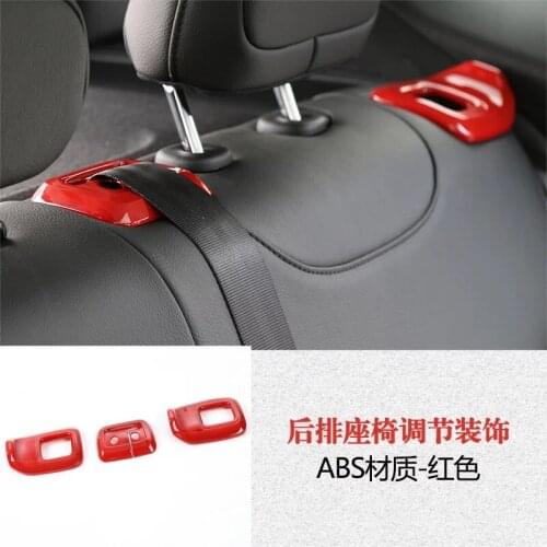 For Jeep Renegade 2016-2018 3PCS ABS Chrome Car Car Rear Seat Adjustment Knob Button Cover Trim Moldings Car Styling Accessories