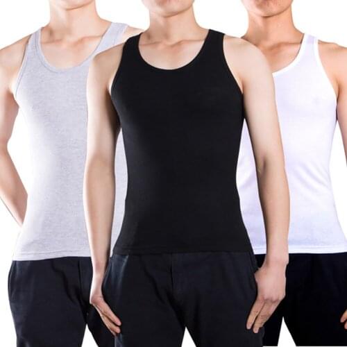 Mens Square Collar Cotton Vest Male Summer Fitness Tight-fitting Bottoming Square Vest Mens Self-cultivation