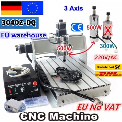 【EU free VAT】 Desktop 3 Axis USB Mach3 500W 3040Z-DQ Ball screw 3040 CNC Router ENGRAVER/ENGRAVING Milling Cutting Machine 220V