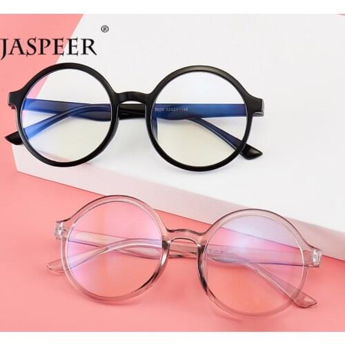 JASPEER 2020 Round Anti Blue Glasses Men Radiation Computer Glasses Anti Blue Light Blocking Clear Eye Glasses Frame For Women