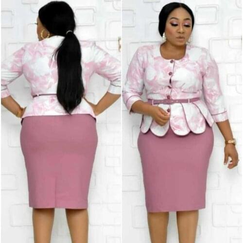 2 Two Piece Set African Dresses Clothes for Women Dashiki Fashion Suit Top And Bodycon Skirt Africa Dress Party Plus Size Ladies