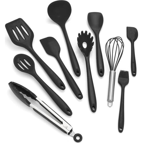 Kitchen Silicone Non-stick Cooking Spoon Spatula Ladle Egg Beaters Utensils Dinnerware Set Tools Accessories Supplies