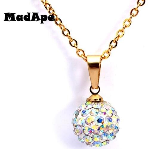 MadApe Small Ball Pendant & Necklace With Zircon Necklace For Women Fashion Simple Sweater Chain Choker Jewelry Dropshipping