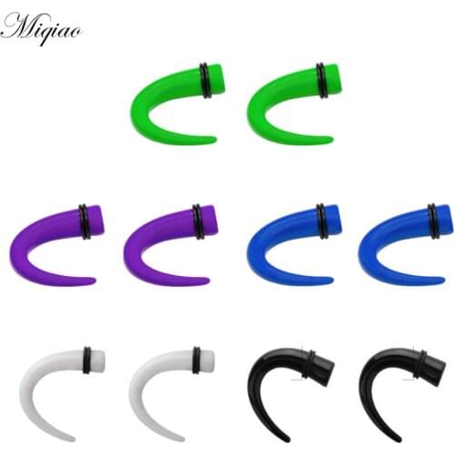 Miqiao 2pcs Fashion Casual Acrylic Ear Expander 1.6mm-10mm Piercing Jewelry