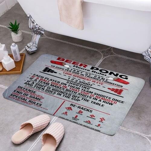 Beer Pong Rules 3D Print Doormats Rectangle Non-Slip DoorMat Bedroom Kitchen Entrance Print Door rugs Dropshipping