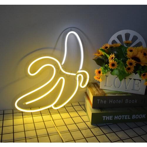 Custom Neon Sign Logo banana Waterproof LED Visual Bar Wall Light Wall Decor lamp for Room Indoor Bar Wedding Birthday Party