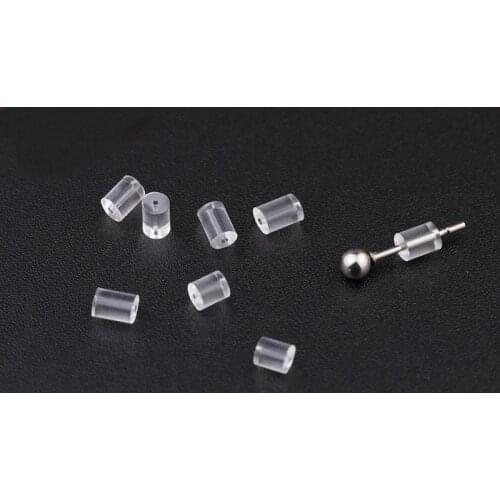 200 PCS 3*2.5mm 4*2.5mm Resin Transparent Earplugs Earring Stopper Earring Backs DIY Jewelry Findings