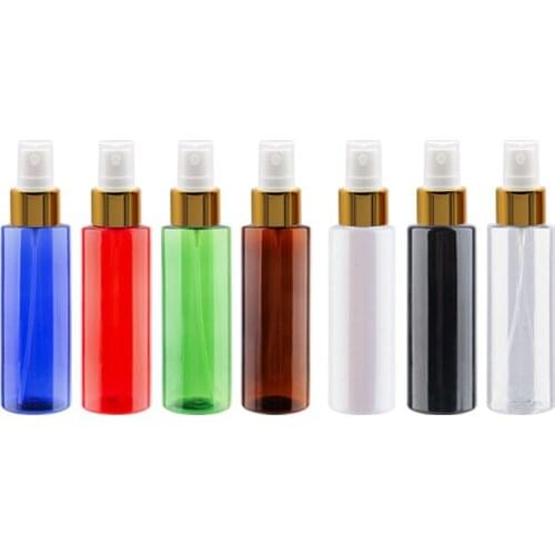 50pcs 100ml Empty Mist Sprayer gold collar Pump white PET Bottle For Cosmetic Packaging Plastic Bottle For Perfume Toilet Water