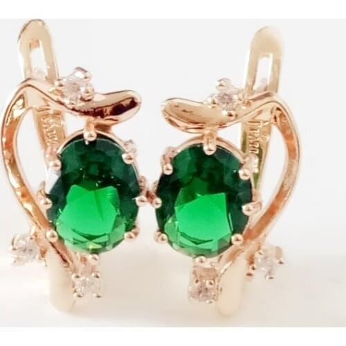 Luxury Women Earring 585 Rose Gold Jewelry Fashion Cubic Zircon Jewelry Office Drop Earrings