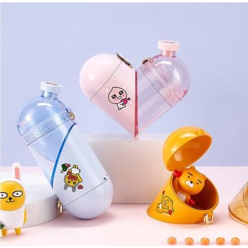 Outdoor Water Cup Creative Bottles Heart-Shaped Storage Fitness Sports Frosted Portable Rope Travel Tea Coffee Juice For Gif