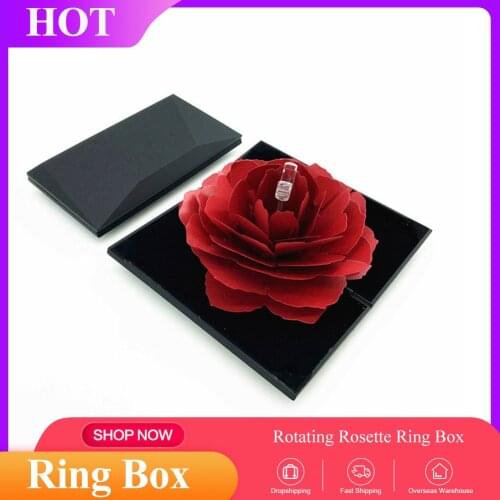 1 Pcs 3D Pop Up Paper Rose Flower Ring Box Engagement/Wedding Ring Surprise Gift Case Gift Wrapping Romance Jewelry Findings