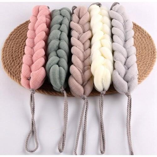 1pc Long Exfoliating Body Scrubber Bath Mesh Net Shower Ball Sponge Soft Massager Cleaning Tools Bathing Accessories