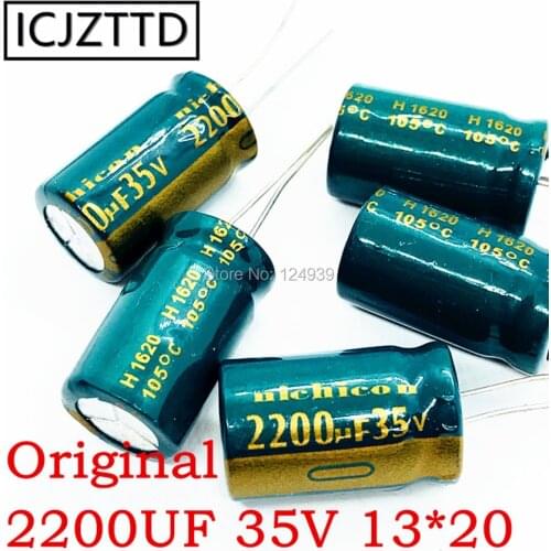 1pcs NEW Original High frequency low resistance 35V 2200UF 13*20mm liquid crystal computer motherboard electrolytic capacitor