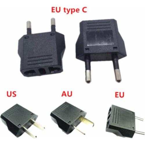 2pcs European EU Plug Adapter American Australian Japan CN US To EU Euro Type C AC Travel Power Adapters Electrical Plug Sockets