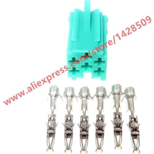 5 Sets 6 Pin Aux Stereo Socket Auto Electric Car Automobile Audio Connector For VW 4A0 972 643A 4A0972643A