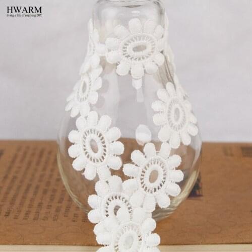 5yard white lace fabric ribbon wedding decoration baby shower festival gift trim white lace hollow milk silk embroidery lace