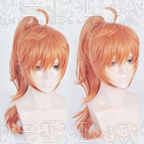 Anime Fate Grand Order FGO Romani Archiman Cosplay Wigs Orange Pink Heat Resistant Synthetic Hair Wig + Wig Cap