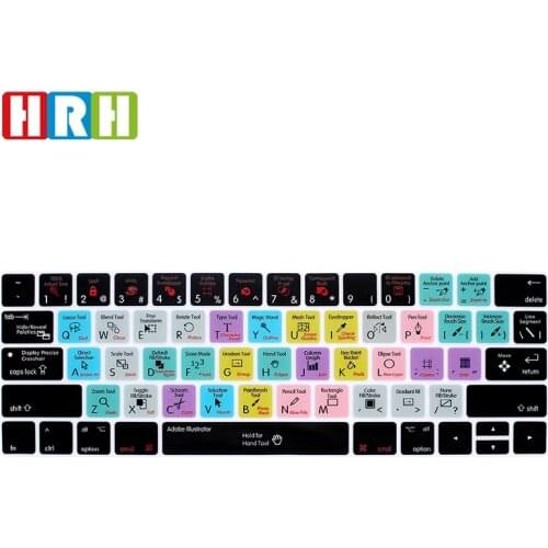 HRH Adobe Illustrator Function Shortcut Hotkey Silicone Keyboard Cover Keypad SKin for Mac Pro13"15Touch Bar A1706/A1707/A2159