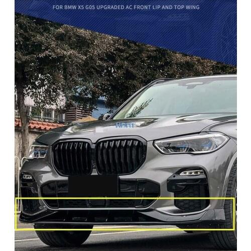 Car Black Front Bumper Lip Shovel Chin Protector For BMW X5 G05 2019 2020 2021 Modification Body Kit Exterior Decoration