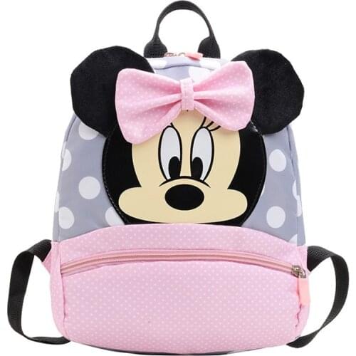 Disney Baby Backpack Plush Mickey School Bag for Girls Minnie Bags Cartoon Children Cute Kindergarten Travel Portable Bag