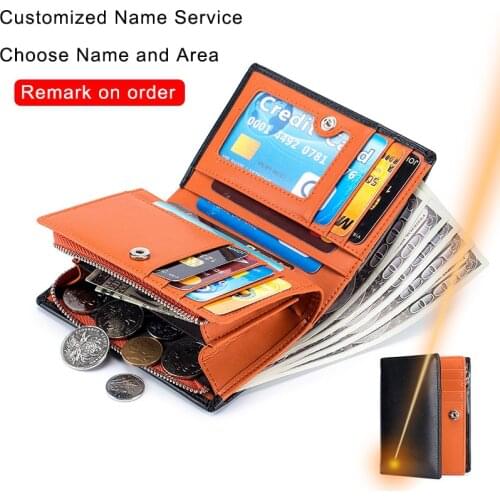 DIENQI Rfid Customized Wallet for Men Personalized Engraved Bifold Wallet Custom Photo Wallets Fathers Day Gift for Dad Purse