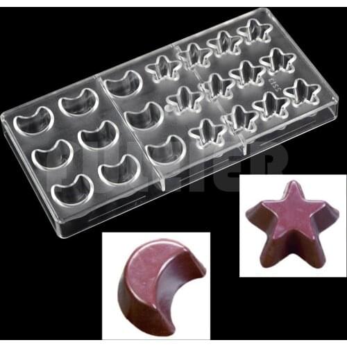 DIY Star Moon Shaped Polycarbonate Chocolate Mold,Kitchen pastry supplies Candy Chocolate Mould cake decoration bakeware pan
