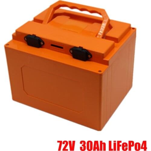 LiFepo4 battery 20Ah 72v 3000W BMS Steel shell powerful for ATV EV RV Golf cart tricycles solar energy inverter +5A charger