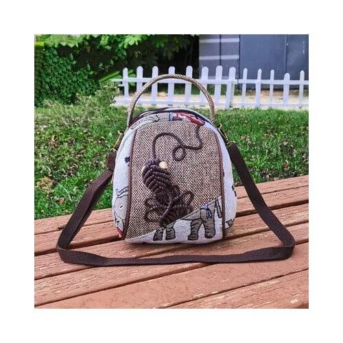 Fashion national string appliques mini shopping handbags!Nice bohemian prints women shoulder bag Top-sale lady casual Carrier