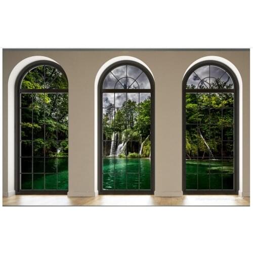 3d wallpaper 3d murals wallpaper for walls 3 d wall French window 3d TV setting wall waterfall scenery wall decor room wallpaper