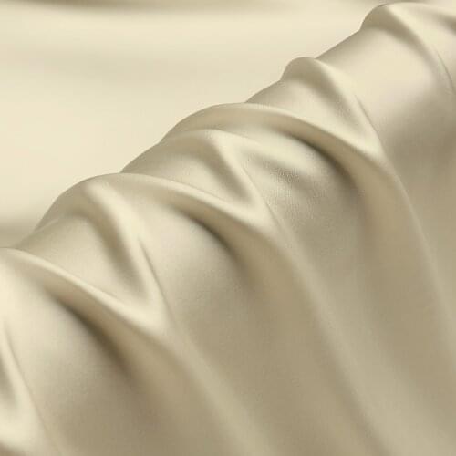 ​Natural Mulberry Stretch Satin (90% Silk+10% Spandex)16 19m/m Thick 42.5" ( 108cm) 55" (140cm) Width Light Beige Silk Fabric