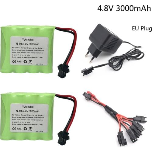 4.8V 3000mAh NI-MH battery With Charger 5in1 cable For Remote Control Toys Electric toys cars ship high quality 3000 mah battery