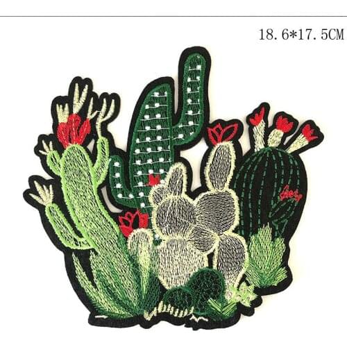 New 1pcs Mix Cactus Patch for Clothing Iron on Embroidered Sew Applique Cute Patch Fabric Badge Garment DIY Apparel Accessories