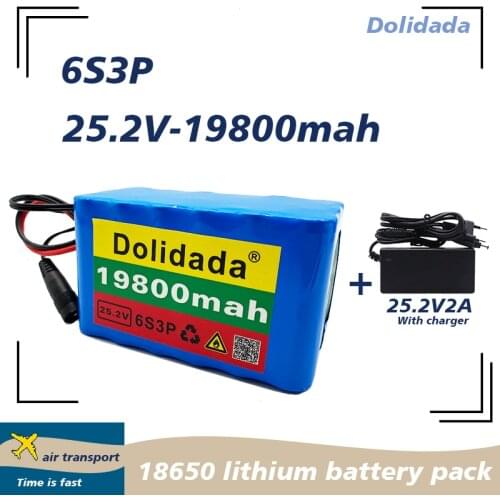 New 24V 19800Mah 6S3P 18650 Battery Lithium Battery 25.2v Electric Bicycle Moped /Electric/Li ion Battery Pack with charger