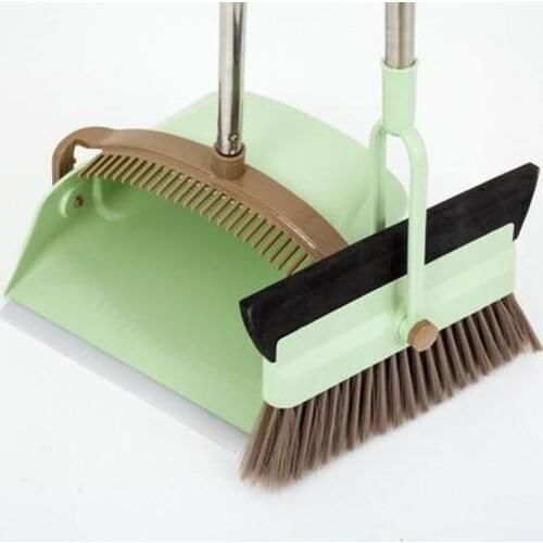 Foldable Broom Wiper Set Soft Hair Rotatable Broom Dustless Brush Cleaner Multifunctional Dustpan Household Sweeping Tool 2-In-1