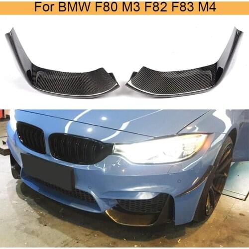 Carbon Fiber Car Front Bumper Splitter Spoiler for BMW F80 M3 F82 F83 M4 2 Door 2015 2016 2017 Convertible Car Sticker