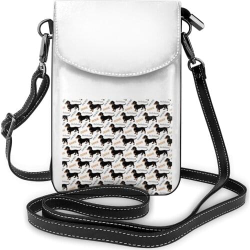 Dachshund Shoulder Bag Reusable Leather Business Women Bags Student Gift Purse