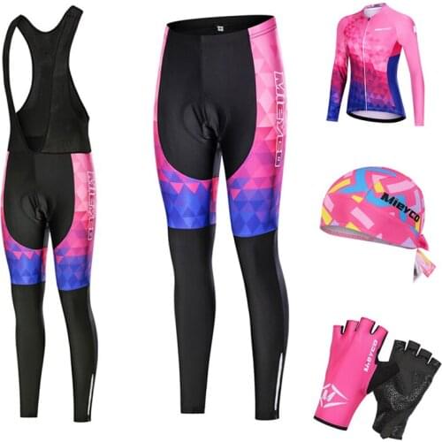 Cycling Jersey Set Tracksuit Mujer Mountain Bike Sportswear MTB Quick Dry Uniform Long Sleeve Pant Suit Roupa Ciclismo Feminina
