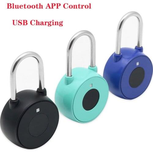USB Rechargeable Waterproof Smart Padlock Anti-theft Bluetooth Lock APP Control Cabinet Lock Biometric Lock Door Smart Lock