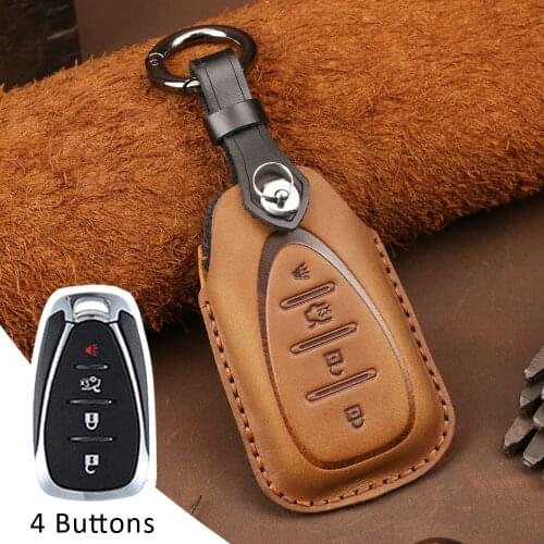 High Quality Leather Car Key Cover case for Chevrolet Key Remote Cover For Chevy Camaro Cruze Malibu Trax Sonic 2017