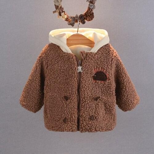 Winter new girls' jackets Korean version of the baby thickened cartoon woolen coat boys and girls quilted jacket clothing childr