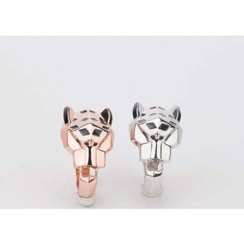 Fashion new design party jewelry smooth panther ring black enamel leopard ring animal for women men couple famous brand jewelry