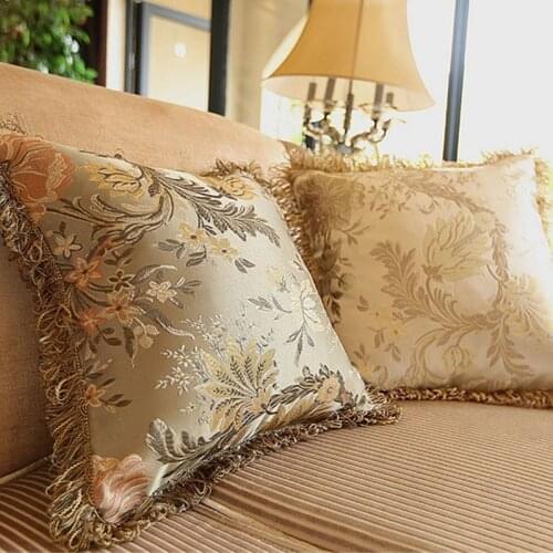 1 Pc Recommend Europe Satin Jacquard Home Tassels luxury/Elegant/Home/Sofa/Car Decor Cushion/PillowCases,Coreless