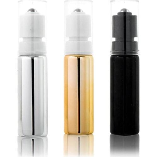 100pcs 10/15/20ml Press Lock Clear Glass Roll On Bottles Essential Oils Roller Bottle Perfume Vials
