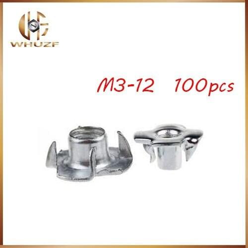 100PCS/lot M3- M12 Four Claw Nut /Four Claw Female Furniture Nut/Captive T Pronged Tee Blind Nuts