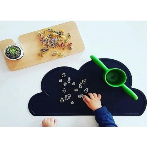 150pcs/lot 47x27cm Waterproof Silicone Placemat Bar Mat Kids Cloud Shaped Plate Table Mat Home Kitchen Pads 8 colors
